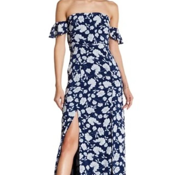 Lucca Couture Dresses & Skirts - Lucca Off Shoulder Maxi Dress, XS - White and Pink